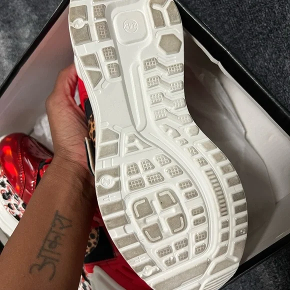 Anthony Wang Chunky Wedge Raisin Sneakers - Picture 3 of 4